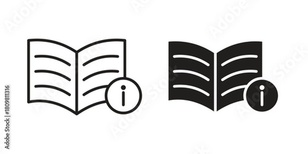 Obraz User guide icon in minimal flat, stroke style. suitable for graphic designs