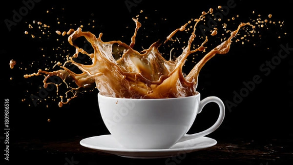 Fototapeta cup of coffee with splash