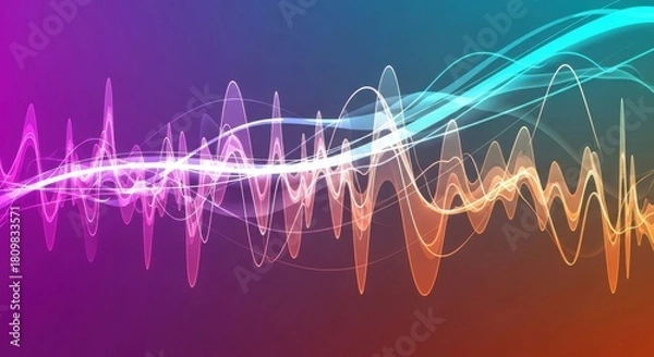 Obraz Abstract energy sound wave light gradient vibrant background illustration