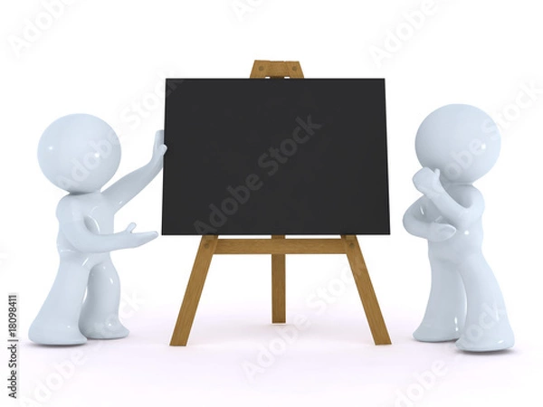 Obraz Presenting the idea on a black board