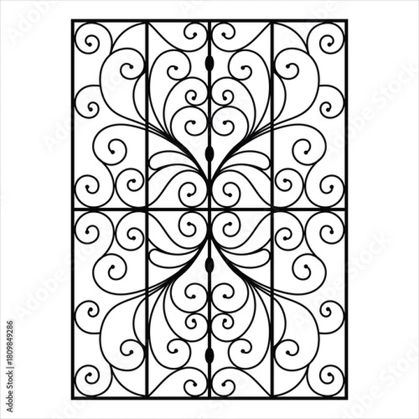 Obraz Elegant Decorative Window Grill Vector Design