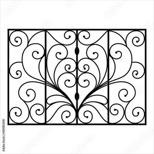 Obraz Elegant Decorative Window Grill Vector Design