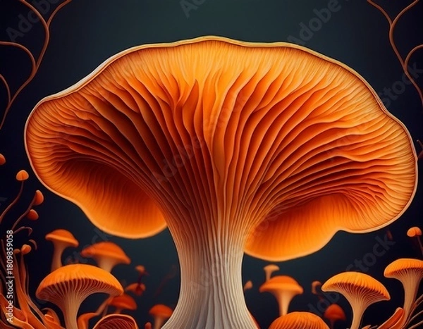 Obraz orange mushroom gills
