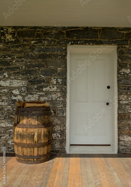 Fototapeta Closed Door in Stone House