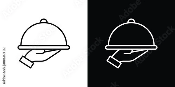 Obraz Hand holding tray icon. Modern simple vector collection