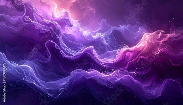 Fototapeta Swirling purple and pink ethereal smoke, creating a dreamy, abstract texture with wispy tendrils and soft highlights