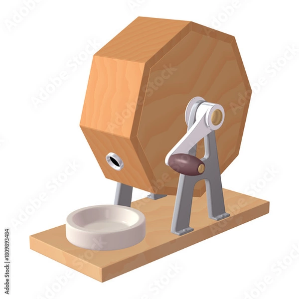 Obraz 催事・イベントのイラスト素材　ガラポン抽選器（1_4）　黄