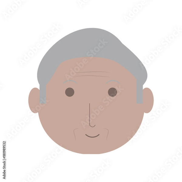 Fototapeta cartoon elderly man face icon over white background colorful design vector illustration