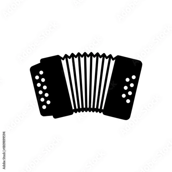Obraz Accordion Musical Instrument Icon - Folk and Traditional Music