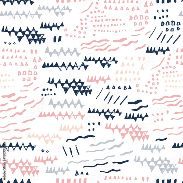 Obraz Abstract seamless pattern with hand drawn textures.