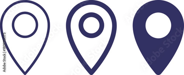 Fototapeta graphic, symbols, marker, set, simple, blue, design, description:, symbol., symbol, vector, search, icon, coordinates, icons, category:, point, travel, collection, signs/, pinpoint, find, address, des