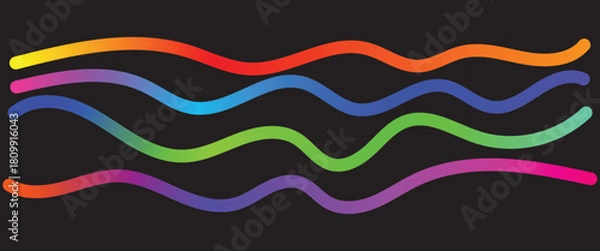 Obraz Colorful Wavy Lines Gradient Abstract Background vector illustration