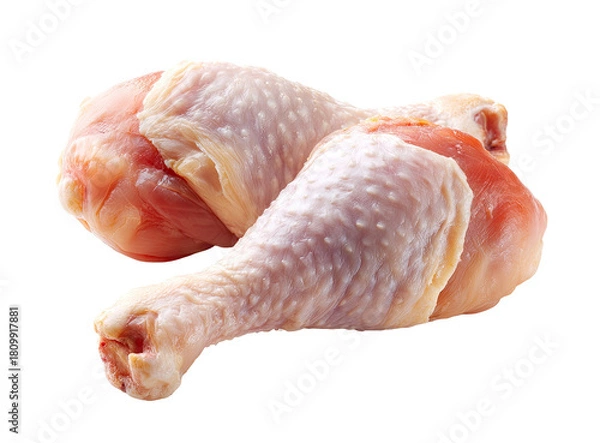 Obraz Two raw chicken drumsticks, close-up