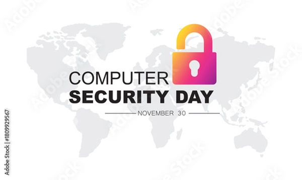 Fototapeta Computer Security Day. November 30., vector, icon.