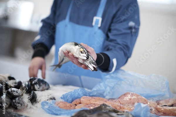 Obraz fresh fish in a fishshop