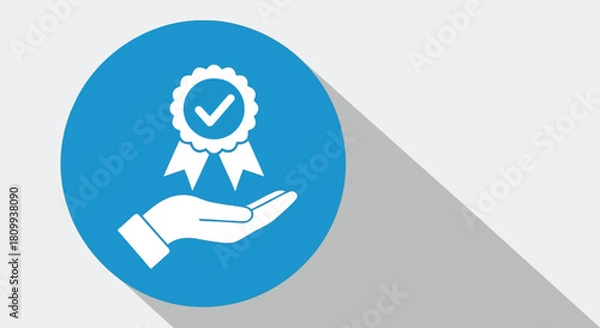 Obraz Hand holding a quality badge