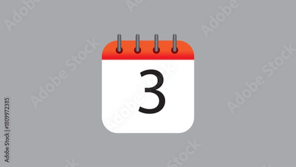 Fototapeta Flat Design Calendar Icon Vector Illustration (Date, Time Management, Schedule Symbol)