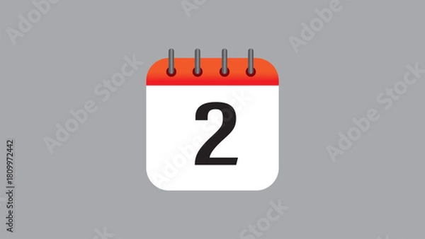 Fototapeta Flat Design Calendar Icon Vector Illustration (Date, Time Management, Schedule Symbol)