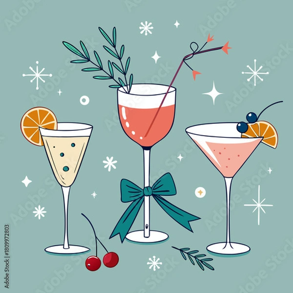 Obraz cocktail with cherry