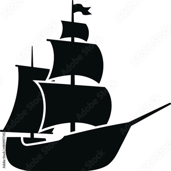 Obraz A ship icon for artwork compositions