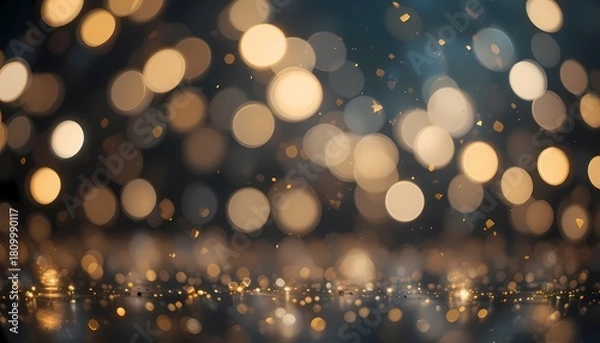 Obraz Abstract Gold Confetti Bokeh New Year Background