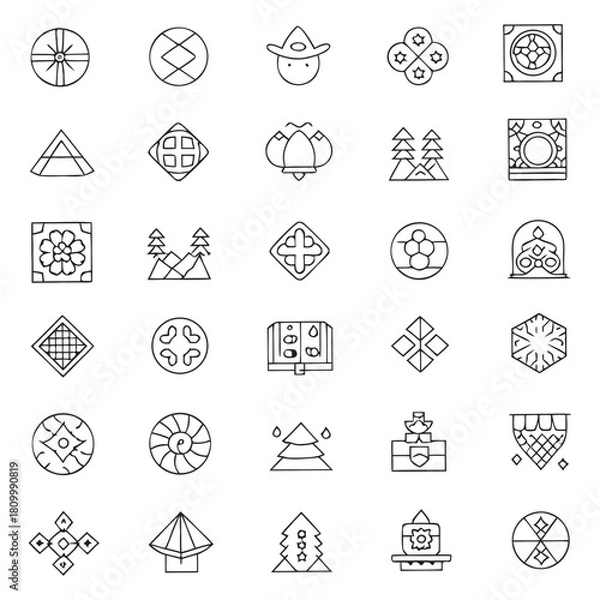 Obraz Simple Pattern and Emblem Icons