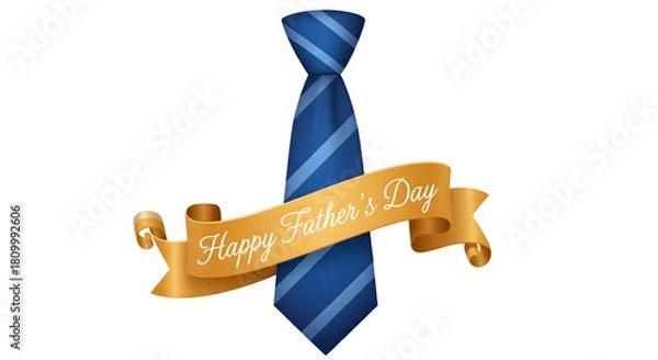 Fototapeta Father’s Day Tie and Ribbon isolated on transparent background