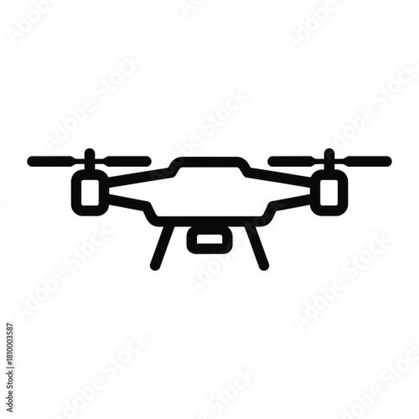Obraz Modern drone quadcopter icon with four rotors and landing gear