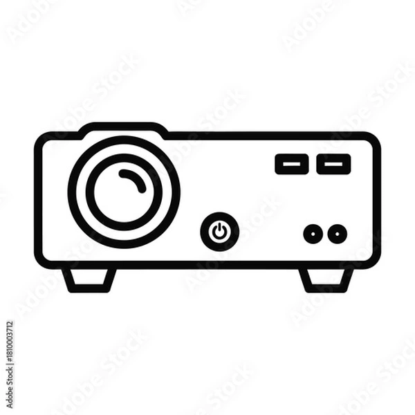 Obraz Simple line art icon of a modern digital projector