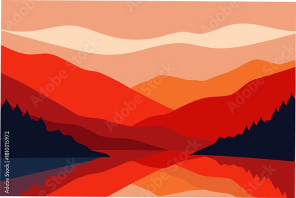 Fototapeta Landscape mountain range