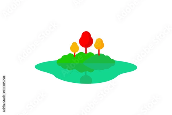 Fototapeta Island with colorful trees