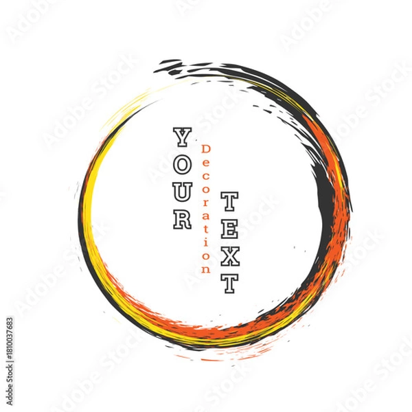 Obraz Brushstroke circle on a white background. Multicolored brushstrokes. Design template for banners, posters, booklets, covers, and magazines. EPS 