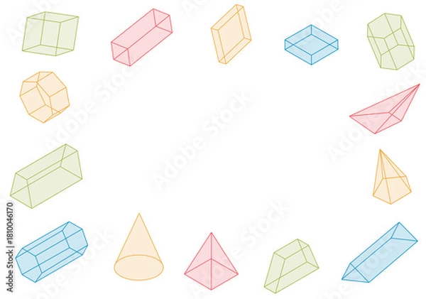 Fototapeta abstract background with multicolored geometric shapes and dots on a transparent PNG background. Suitable for presentations, technical projects, educational materials, and school-related designs.