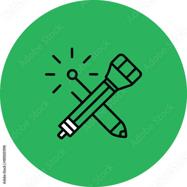 Obraz Minimalist flat design icon centered inside a smooth green circular badge Vector illustration