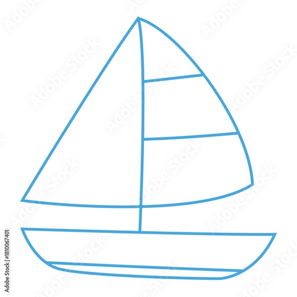 Obraz Simple blue sailboat with