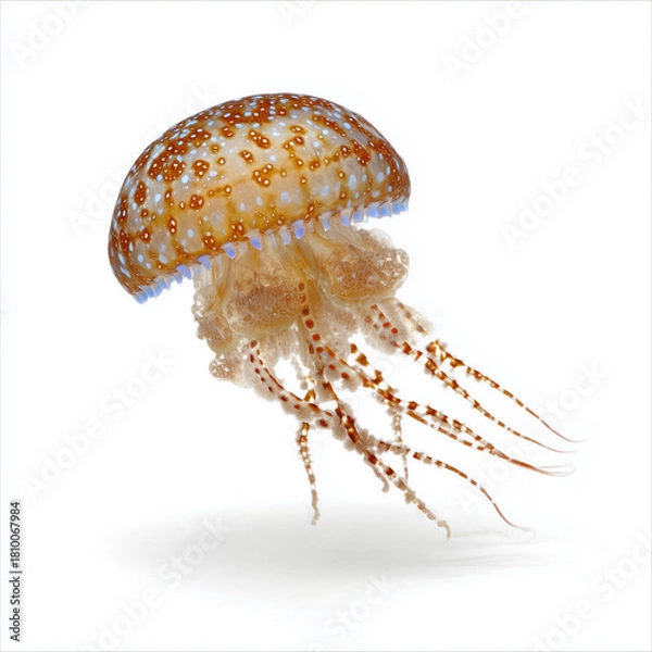 Obraz Orange Portuguese man o’ war on white background
