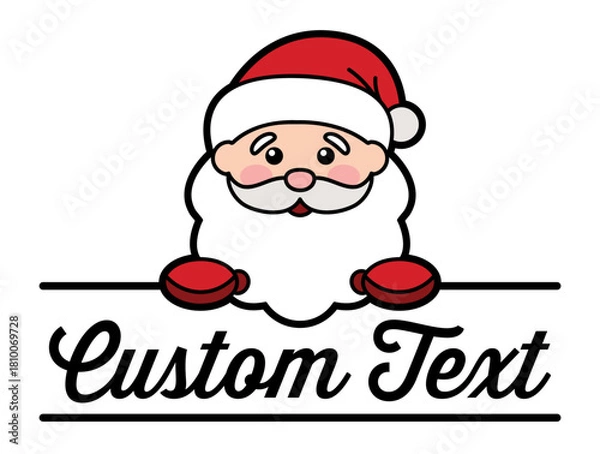 Obraz Santa Claus Face Split Name Frame