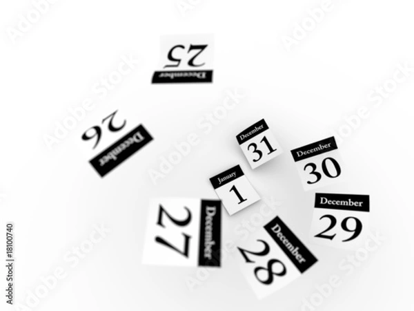 Obraz Defocused Calendar pages flying away