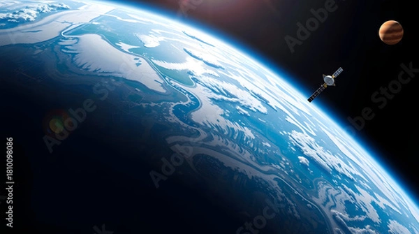 Obraz Breathtaking Earth Atmosphere View from Outer Space Orbit