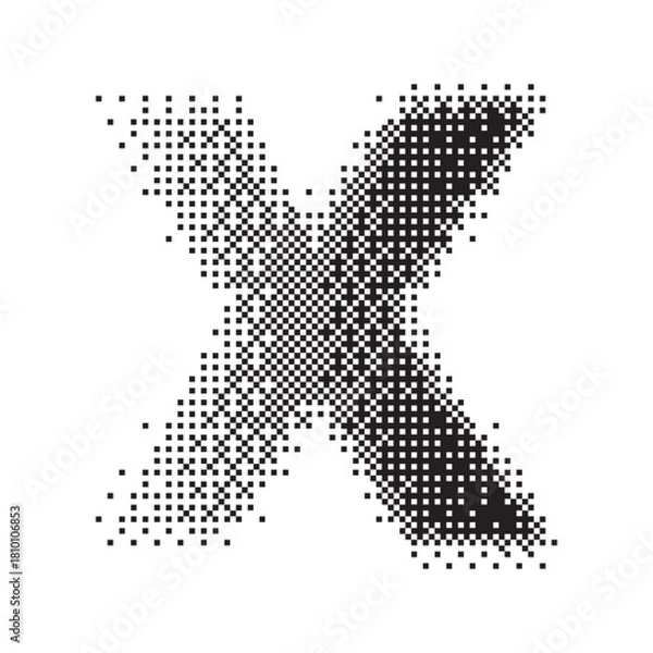 Fototapeta x alphabet halftone dotted effect logo icon vector illustration eps