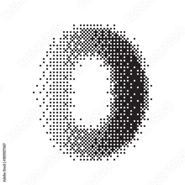 Fototapeta 0 alphabet halftone dotted effect logo icon vector illustration eps
