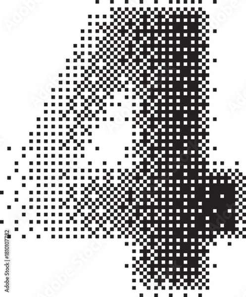 Fototapeta 4 alphabet halftone dotted effect logo icon vector illustration eps