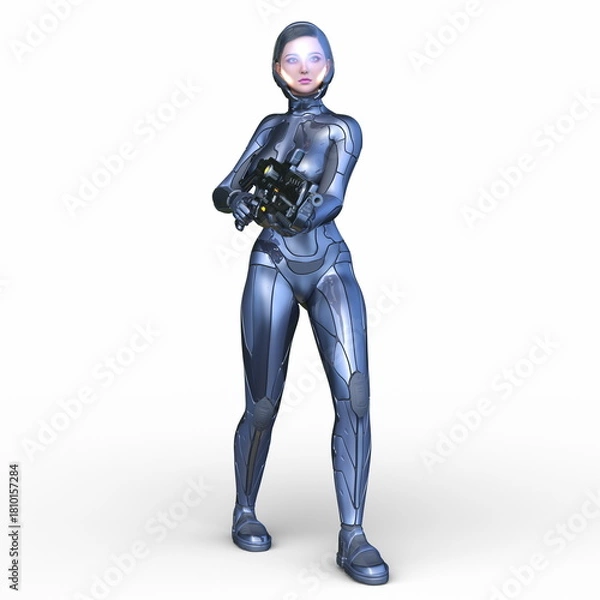 Fototapeta 女性戦士　3DCGレンダリング
