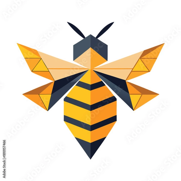 Obraz Geometric polygonal low-poly bee illustration Vector, illustration