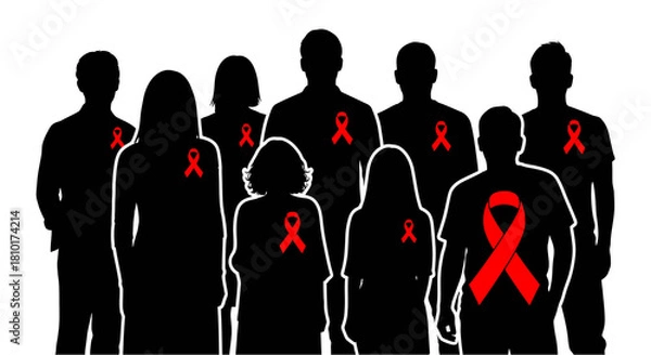 Fototapeta Black & White HIV Prevention Symbol Vector Icons1