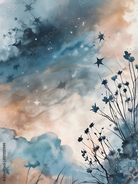 Fototapeta grunge background with clouds