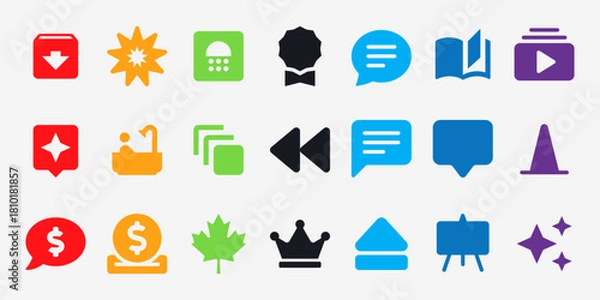 Obraz Emoji Reaction Color Icons Collection