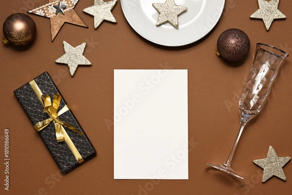 Fototapeta Christmas table setting