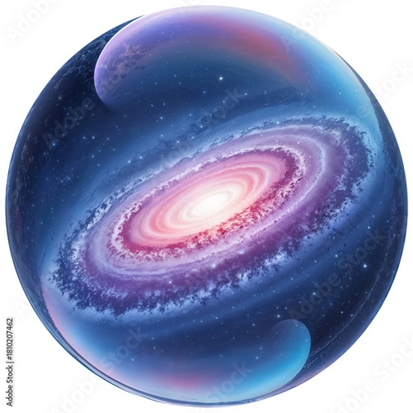 Fototapeta Surreal Spiral Galaxy Encapsulated Inside a Cosmic Sphere
