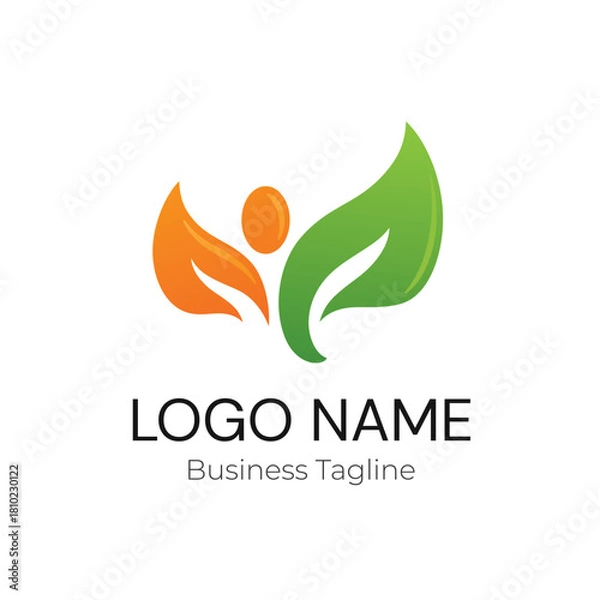 Obraz Logo Sprout Plant Green Leaf Vector Design Template